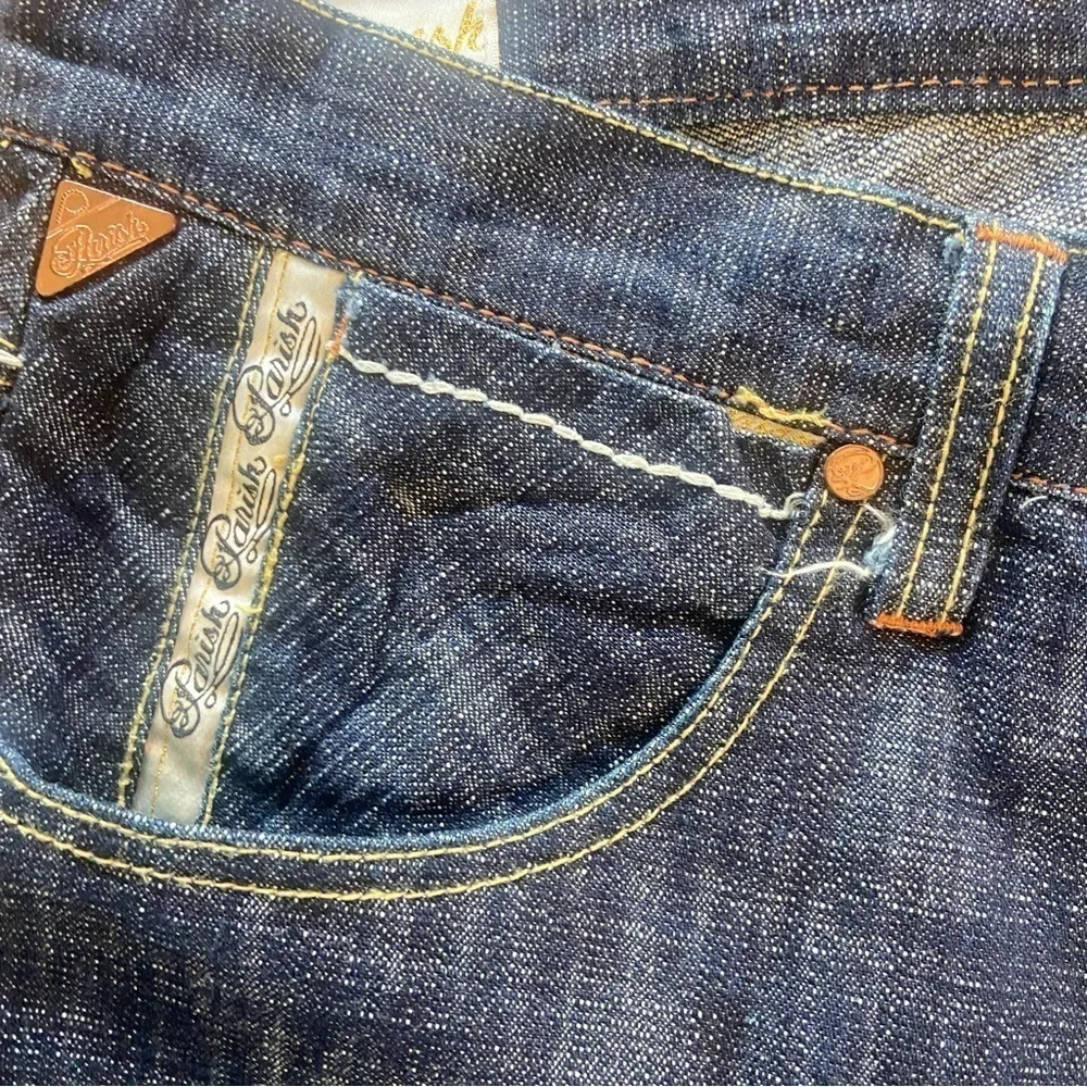 Parish Health Wealth &Wisdom Men’s Jeans Size 38 Dark Wash Button Fly Streetwear